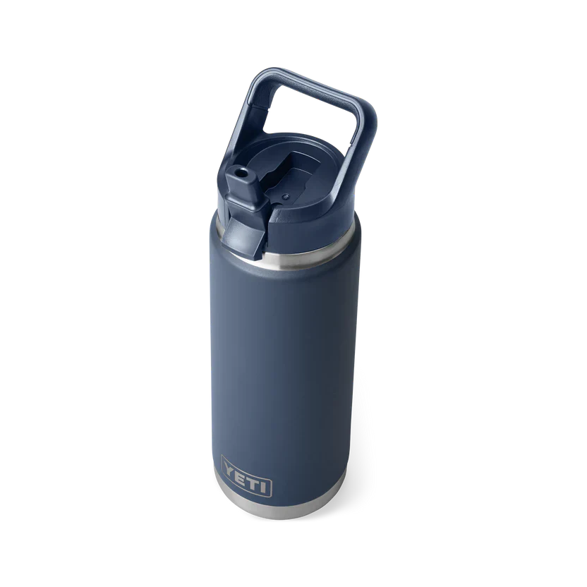 YETI Rambler 26 OZ (769ml) Bottle With Straw Cap - Navy - Image 3