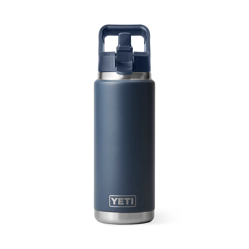 YETI Rambler 26 OZ (769ml) Bottle With Straw Cap - Navy - Image 4