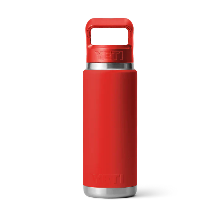 YETI Rambler 26 OZ (769ml) Bottle With Straw Cap - Rescue Red - Image 3