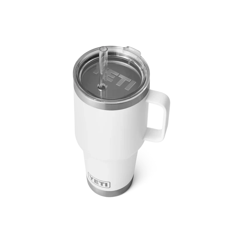 YETI Rambler 35 OZ (994ml) Straw Mug With Straw Lid - White - Image 2