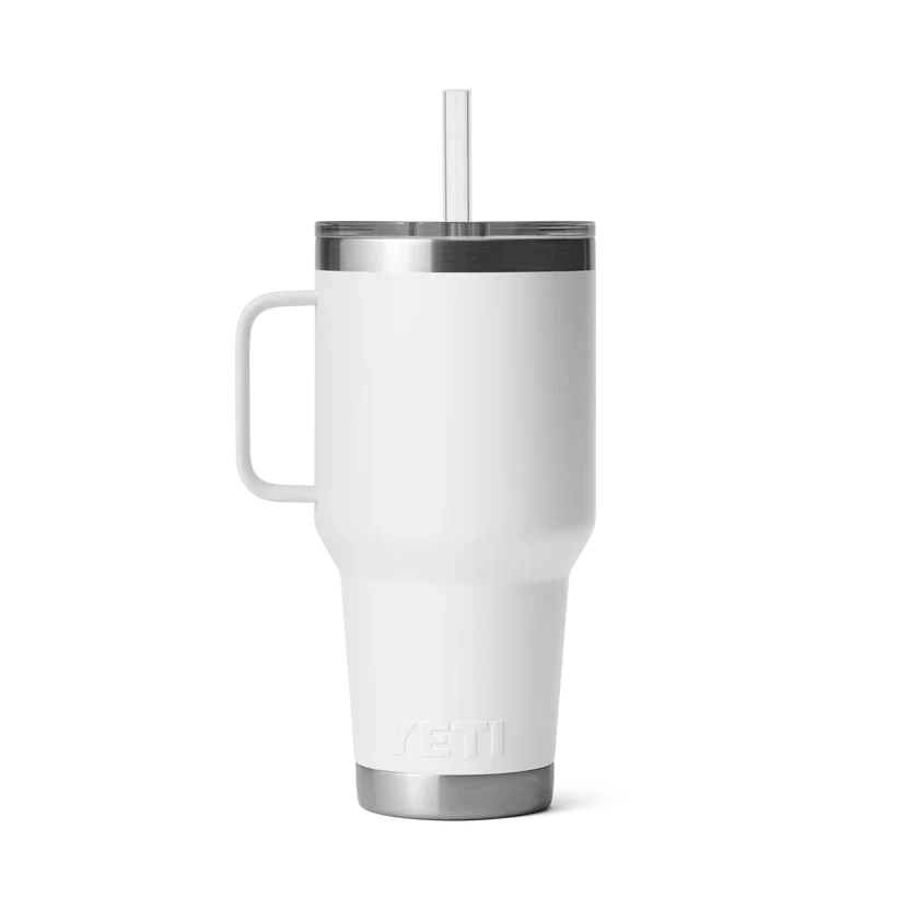 YETI Rambler 35 OZ (994ml) Straw Mug With Straw Lid - White - Image 3