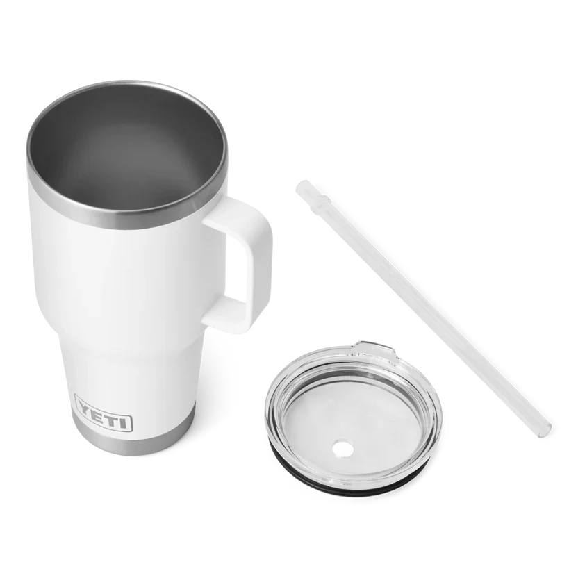 YETI Rambler 35 OZ (994ml) Straw Mug With Straw Lid - White - Image 4