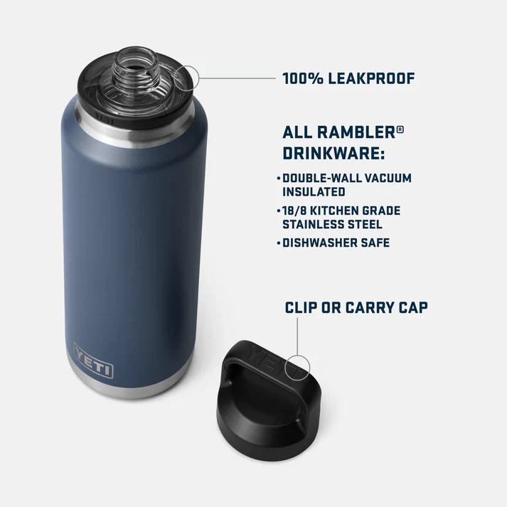 YETI Rambler 46 oz (1.4L) Bottle With Chug Cap - Black - Image 4
