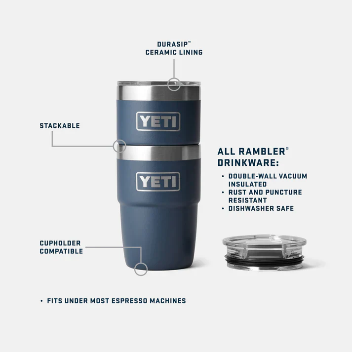 YETI Rambler 8 OZ (237ml) Stackable Cup With DuraSip™ Ceramic Lining - King Crab - Image 6