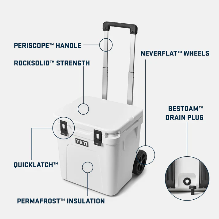 YETI Roadie 48 Wheeled Cooler Box – White - Image 4