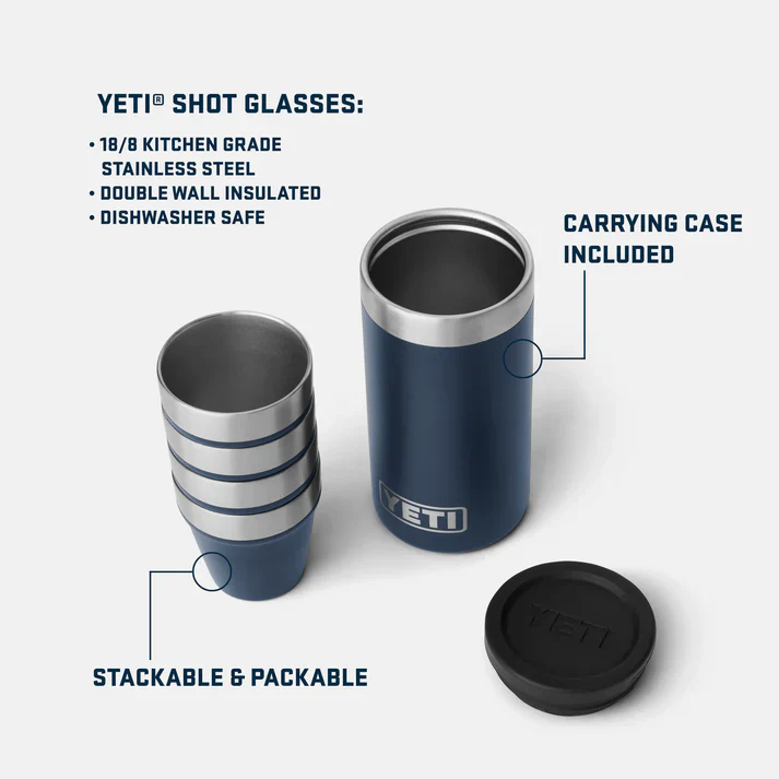 YETI Shot Glasses With Carrying Case - Navy - Image 8