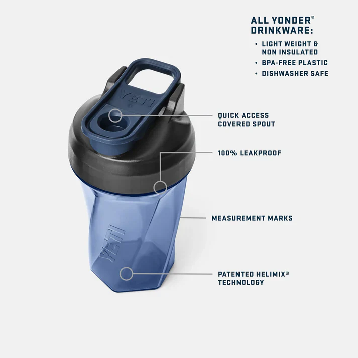YETI Yonder 20 OZ (591ml) Shaker Bottle With Helimix® Technology – Navy - Image 6